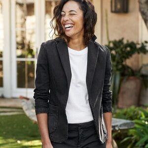 Frank & Eileen Dublin 1991 Wash Blazer Jacket, Grayish Black, Size L, NWT